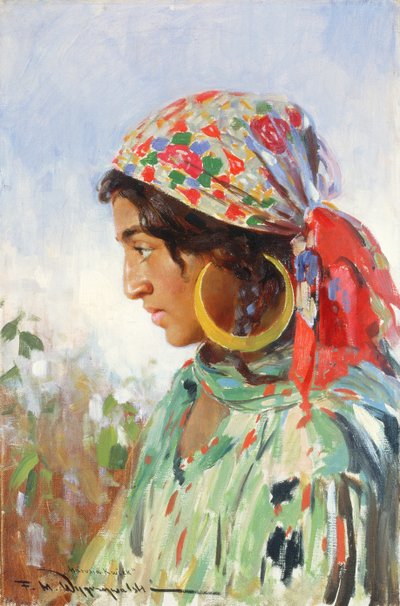 Gipsy Girl, Marusia Kwiek by Feliks Michal Wygrzywalski